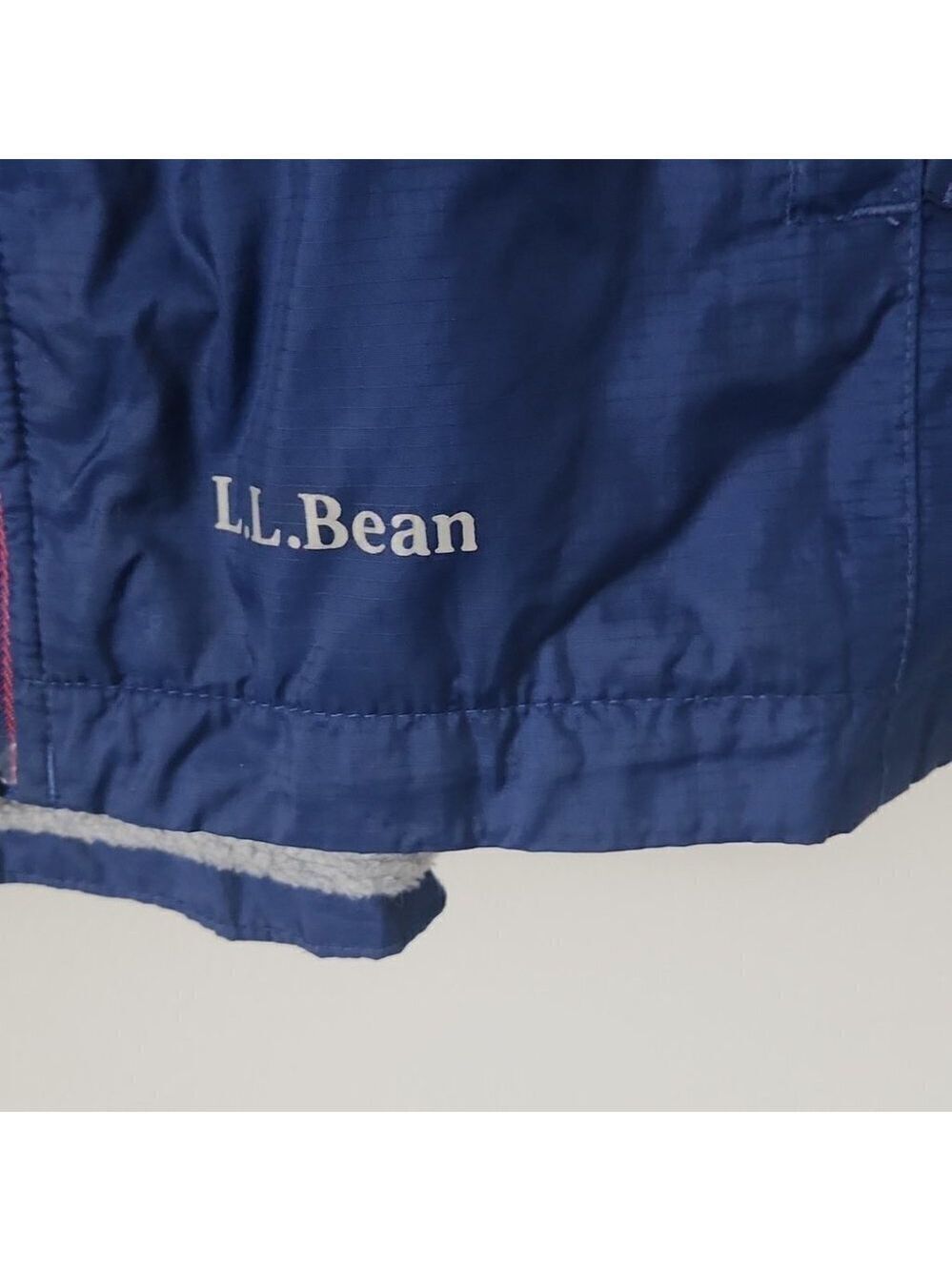 LL BEAN | Windbreaker jacket fleece lined navy girls sz 10 - Picture 4 of 8
